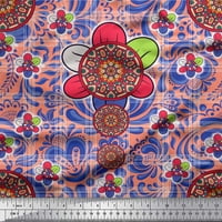 Soimoi poliester Crepe Tkanina čeka i mandala cvjetna dekorska tkanina od tiskanog dvorišta široko