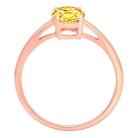 1.0ct ovalni rez žuti prirodni citrinski 14k ružičasto zlato Angažovanje prstena veličine 5,75
