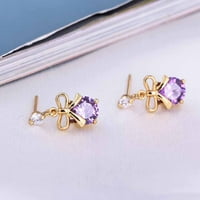 Par ženske minđuše cirkona Micro-Inlay Bow Oblik dijamantski uši prstenovi nakit Decor poklon za djevojku dama