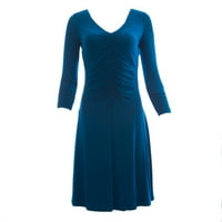 by Shani ženska V-izrez Ruched haljina SZ Peacock Blue