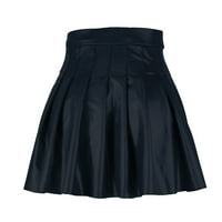 Suknje za ženu modna plisovana suknja struka visoke kožne suknje kratka elegantna čvrsta suknja
