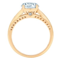 2.21ct okrugli rez plavi simulirani dijamant 14k žuti zlatni godišnjički angažman prsten veličine 7