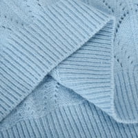 Ženske džempere za jesen zimske boje izdužene izdubljene na vrhu dugih rukava s dugim rukavima