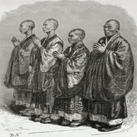 Japanski monasi u molitvi u 19. stoljeću. Iz el mundo en la mano objavljeno 1875. od Ken Welsh Design