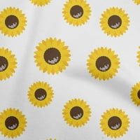 Onuone pamučni dres bijele tkanine cvjetni suncokret silueta šivaći zanatske projekte Tkanini otisci
