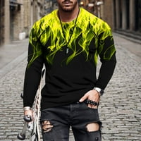 3D grafički majica za muškarce modna vatra majica, muški tanki fit majica kratkih rukava casual fitness