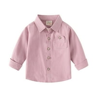 Dječja toddler Flannel košulja Jakna Soild Dugi rukav s majicama za djecu Dječji dječaci Dječji džepovi