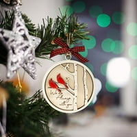 Apepal Božićne crvene ptičke serije Creative Privjesak Domaći ukrasi Drveni dvoslojni privjesak