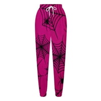 Trendvibe Halloween Jogers za žene sa džepovima Joggers Halloween Grafički pauci Ispisano jogging hlače