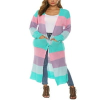 Rejlun Ženski pleteni džemperi Zimski topli dugi dugi džemper rukavac vrhovi labavi odjeća casual loungewear