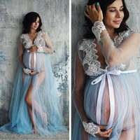 Majčinska haljina za fotoapinsku prodaju Žena Ljetni seksi dugih rukava V-izrez neto prijeđe čipka materinstvo