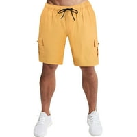 Hlače za muškarce Ležerne prilike Dužine džepa Muške hlače Koljena hlače Čvrsti muške hlače žuto + m