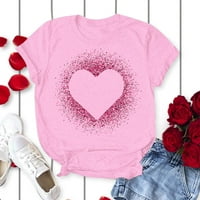 Valentinova košulja za ženske košulje Casual majica Ljubavna hearth tiskanih košulja kratkih rukava