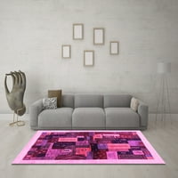 Ahgly Company Zatvoreni kvadrat Sažetak ružičaste prostirke savremene površine, 5 'kvadrat