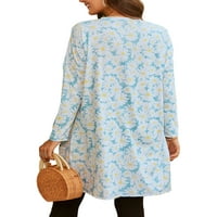 Colisha ženska labava cvjetna majica sa džepovima dugih tuničkih vrhova plus majica veličine