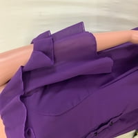 Oalirro Ležerne haljine za žene za rođendanski poklon Ženska moda Tamna u ljubavi Ruffle rukavi s ramena