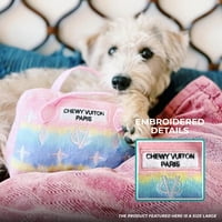 Haute Diggity Dog Chewy Viiton Pink Ombré - Mekani plišani dizajnerski igračke za pse sa škljocačem