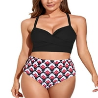 S-XL Ženske čipke bez leđa Bikini Tankini kupaći kostim Vrući ruffles Beachwear kupaći kostim s visokim