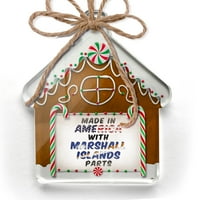 Ornament tiskan jednostrano napravljeno u Americi sa dijelovima sa marshall ostrva Božić Neonblond