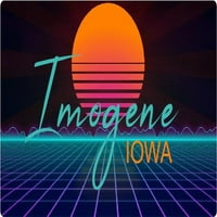 Imogene Iowa Vinil Decal Stiker Retro Neon Dizajn
