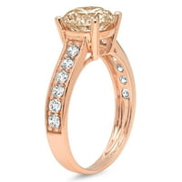 2.18ct okrugli rezani šampanjac simulirani dijamant 18k ruža zlatna godišnjica za angažovanje prstena