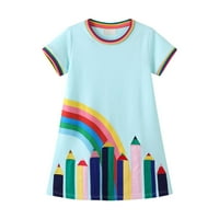 Novi proizvodi Djevojke Pletene princeze Haljina Rainbow Olovke Djevojke Stil Haljina Dječja dječja