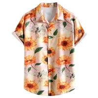 Muški casual havajske košulje s kratkim rukavima niz majice na plaži tropske ljetne majice sa džepom