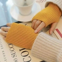 Kratke rukavice bez prstiju Ženske mitten zimske toplije pletene rukave s rukavima, ležerne rukavice