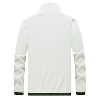 KETYYH-CHN Zimske jakne za muškarce Otvoreni prednji kaput jaknu za muškarce bijele, 3xl