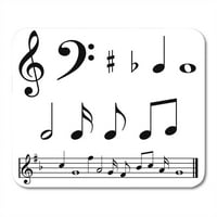 Glazbene note i simbole sa šljokicama i simboli Bar visoke ocjene Bass cijeli lim MousePad Mouse Pad