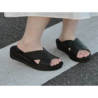 Oucaili dame plaže cipele na sandalama klizače klizne ljetne casual cipele Kupovina papuče crna 4.5