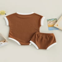 Bagilaanoe Newborn Baby Boys kratke hlače Podesite kontrastne boje kratkih rukava ROMper vrhovi + kratke