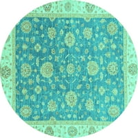 Ahgly Company u zatvorenom okrugli orijentalni tirkizni plavi tradicionalni prostirci, 3 'runda