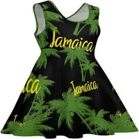 Palm Tree Jamaica ženske haljine za okrugle vrata bez rukava bez rukava