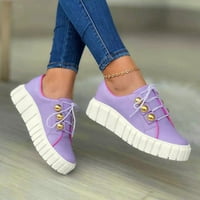 Aaimomet ženske sandalne cipele čipke čvrste platforme cipele dame do ležerne kože u boji modne cipele