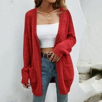 Ženske zbojene kaput žene žene otvoreni džemper pleteni kaput zimski dugi rukav kardigan džempere za
