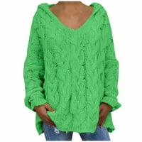 Binmer ženski dugi rukav džemper džemper Jumper Pulovers Plus veličina labave velike veličine Jednobojni