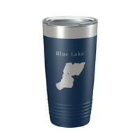 Plavo jezero Mapa Tumbler Travel Chling Izolirani laserski urezani šalica za kavu Kolorado oz Žuto