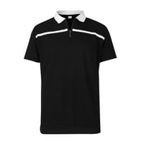 Tking modna muška košulja Golf košulja Casual Sports V izrez rebrani ovratnik kratki rukav modni casual pune boje obične proljeće i ljetne vatrene majice za muškarce