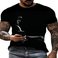 Avamo Muškarci Lable 3D tiskani vrhovi kratki rukav Basic majica Boja šivena za majicu