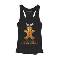 Gingerbread Reindeer Podudaranje porodične grupe Božić Pidžama Ženska crna heather grafički trkački
