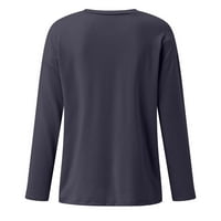 Ženski slovo s dugim rukavima Ispiši košulju za pulover u okruglom vratu TOWS tietoc