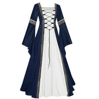 XYSAQA Ljetne haljine za žene MIDI haljine za žene Ženska vintage srednjovjekovna podna dužina renesanse