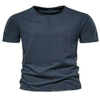 Sanviglor Men T majice Crew Crt Ljetni vrhovi kratki rukav bluza vrećica za odmor Basic Tee Royal Blue