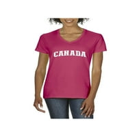 - Ženska majica V-izrez kratki rukav, do žena Veličina 3XL - Kanada