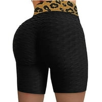 pstuiky ženske gaćice, žene ljetne kratke hlače Leopard Ispis patchwork tajice Sportske teške joge kratke