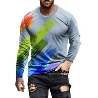 Muški majice s dugim rukavima Grafički print casual okrugli vrat Pulover 3D tiskane majice bluza vrhova