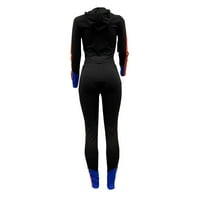 Ženski ležerni active odježe setovi čvrsti boja, patentni hood hauba habajte salon odijelo sportski