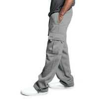TenjijO muške i velike muške opuštene fit muške poteze elastične struine čvrste ubodne džepne pantalone labavi pokret