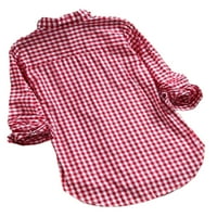 LUMENTO DAMES TOTS tipka za bluzu dugih rukava s dugim rukavima Ženska retro tunička košulja sa džepnim